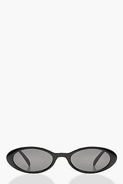 Boohoo Skinny Oval Retro Sunglasses