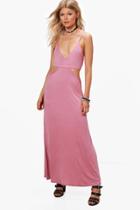 Boohoo Petite Milly Cut Out Strappy Maxi Dress Rose