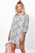 Boohoo Lorna Snake Print Shirt Dress