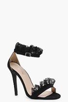 Boohoo Kate Lace Trim 2 Part Heels