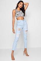 Boohoo All Over Ripped 7/8th Jeans