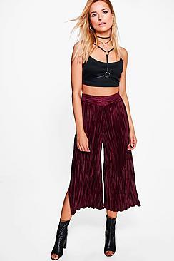Boohoo Avah Split Side Pleated Culottes
