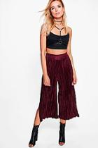Boohoo Avah Split Side Pleated Culottes