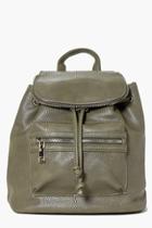 Boohoo Lydia Zip Detail Rucksack Khaki