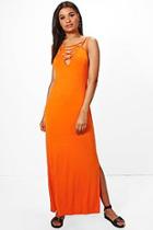 Boohoo Abi Cross Front Strappy Detail Maxi Dress