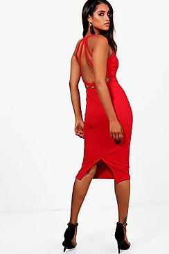 Boohoo Anita Low Strappy Back Midi Dress