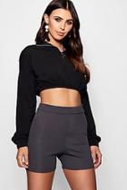 Boohoo Petite Chelsea Zip Front Crop Sweater