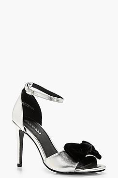 Boohoo Lydia Bow Trim 2 Part Heels