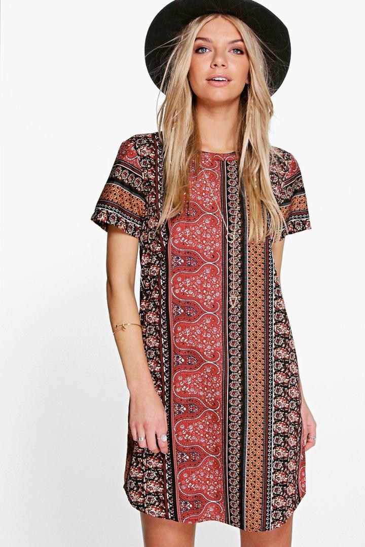 Boohoo Katherine Paisley Shift Dress Multi