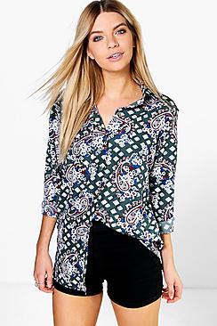 Boohoo Holly All Over Paisley Shirt