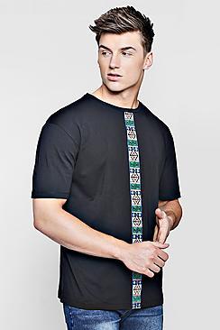 Boohoo Boxy Fit T-shirt With Aztec Tape