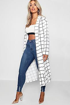 Boohoo Plus India Windowpane Check Duster