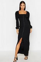 Boohoo Peasant Hook & Eye Maxi Dress