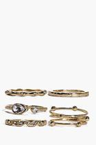 Boohoo Grace Mixed Detail Ring Pack