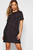 Boohoo Rainbow Metallic Shift Dress