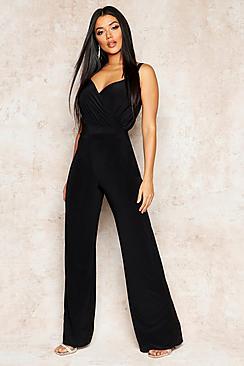 Boohoo Double Slinky Wide Leg Trousers