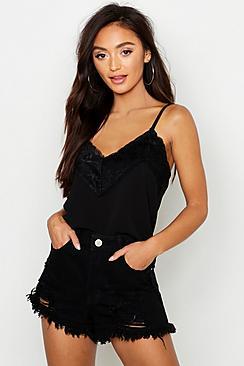 Boohoo Petite Lace Trim Cami