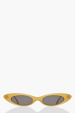 Boohoo Oval Point Skinny Sunglasses