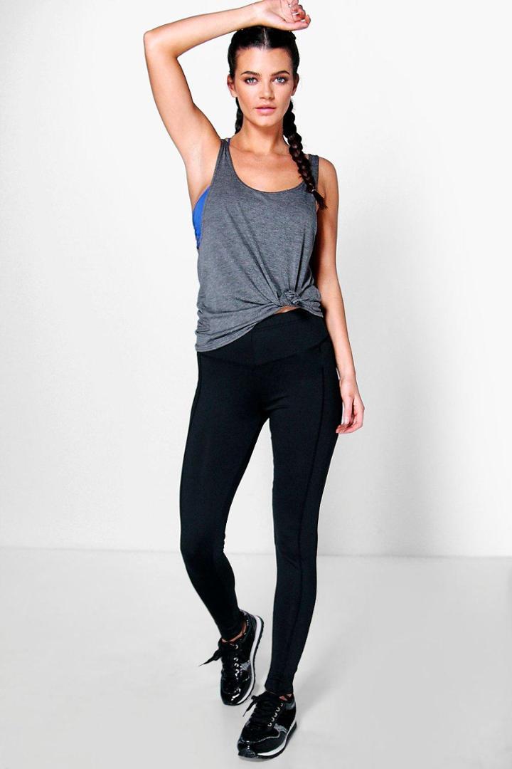 Boohoo Nina Fit Performance Sports Running Legging Black