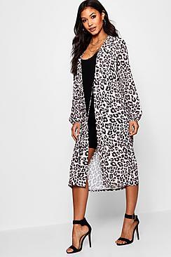 Boohoo Jasmine Leopard Print Kimono