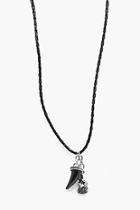 Boohoo Double Pendant Rope Necklace