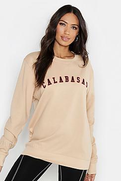 Boohoo Fit Calabasas Slogan Sweatshirt