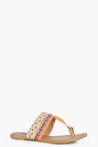 Boohoo Alice Mixed Print Toe Part Sandal Orange