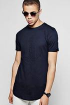 Boohoo Short Sleeve Anchor Embossed T-shirt Curve Hem