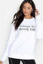 Boohoo Fit Beverly Hills Slogan Sweatshirt