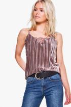 Boohoo Wendi Crinkle Pleated Cami Grey