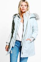 Boohoo Boutique Imogen Luxe Double Layered Parka White