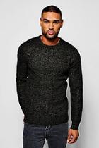 Boohoo Crew Neck Ribbed Jumper With Twisted Knit