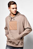 Boohoo Oversized Hoodie With Front Patch Taupe