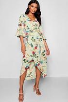 Boohoo Floral Woven Wrap Maxi Dress
