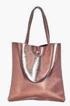 Boohoo Matilda Pu Metallic Shopper Bag Bronze