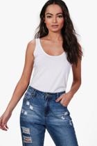 Boohoo Sophia Wide Strap Tank Top White
