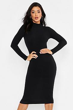 Boohoo Washed Pastel Ribbed Midi Bodycon Dress