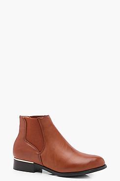 Boohoo Aimee Metallic Trim Chelsea Boot