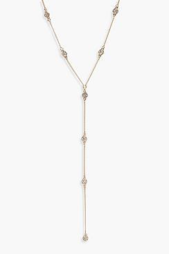 Boohoo Hannah Filigree Detail Plunge Necklace