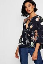 Boohoo Christie Wrap Over Blouse