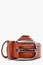 Boohoo Tan Faux Leather Belt With Double Holder