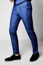 Boohoo Skinny Fit Suit Trousers Blue