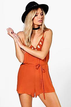 Boohoo Molly Cut Out Detail Strappy Playsuit