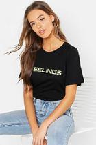 Boohoo Feelings Oversized Neon T-shirt