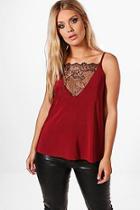 Boohoo Plus Emily Lace Detail Cami Top