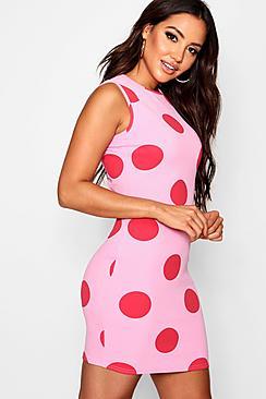 Boohoo Polka Dot Mini Dress