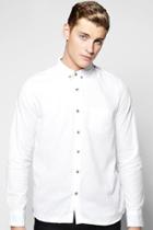 Boohoo Long Sleeve Oxford Shirt White