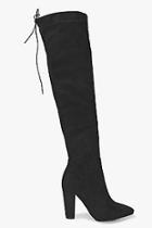 Boohoo Ella Thigh High Pointed Block Heel Boot