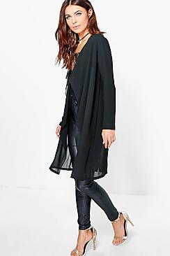 Boohoo Isabella Waterfall Chiffon Duster