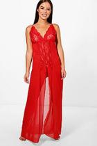 Boohoo Rosie Maxi Lace & Mesh Night Dress